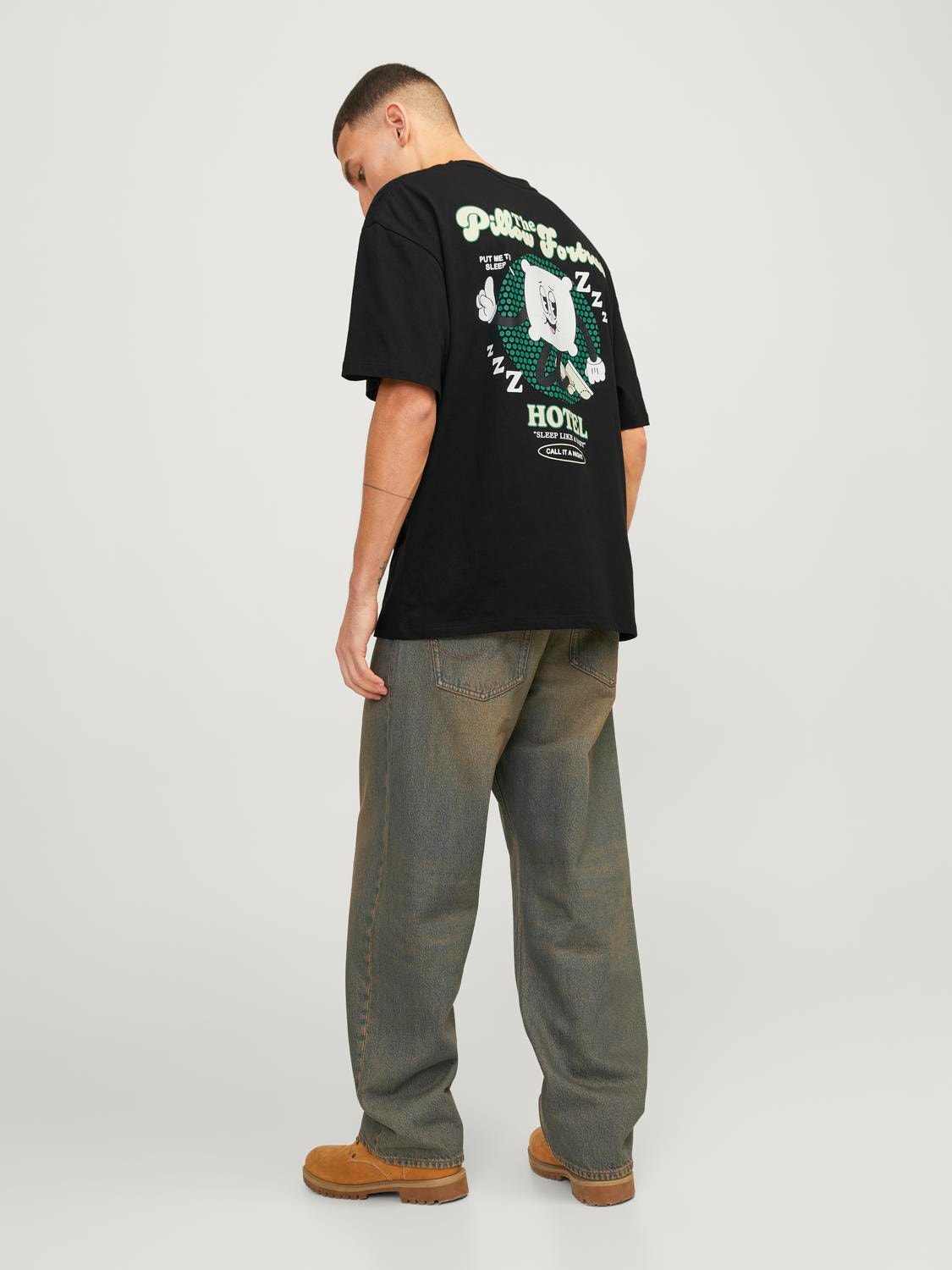 Jack & Jones Tryck Rundringning T-shirt -Black - 12254168