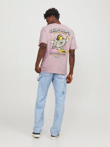 Jack & Jones Gedruckt Rundhals T-shirt -Pink Nectar - 12254168