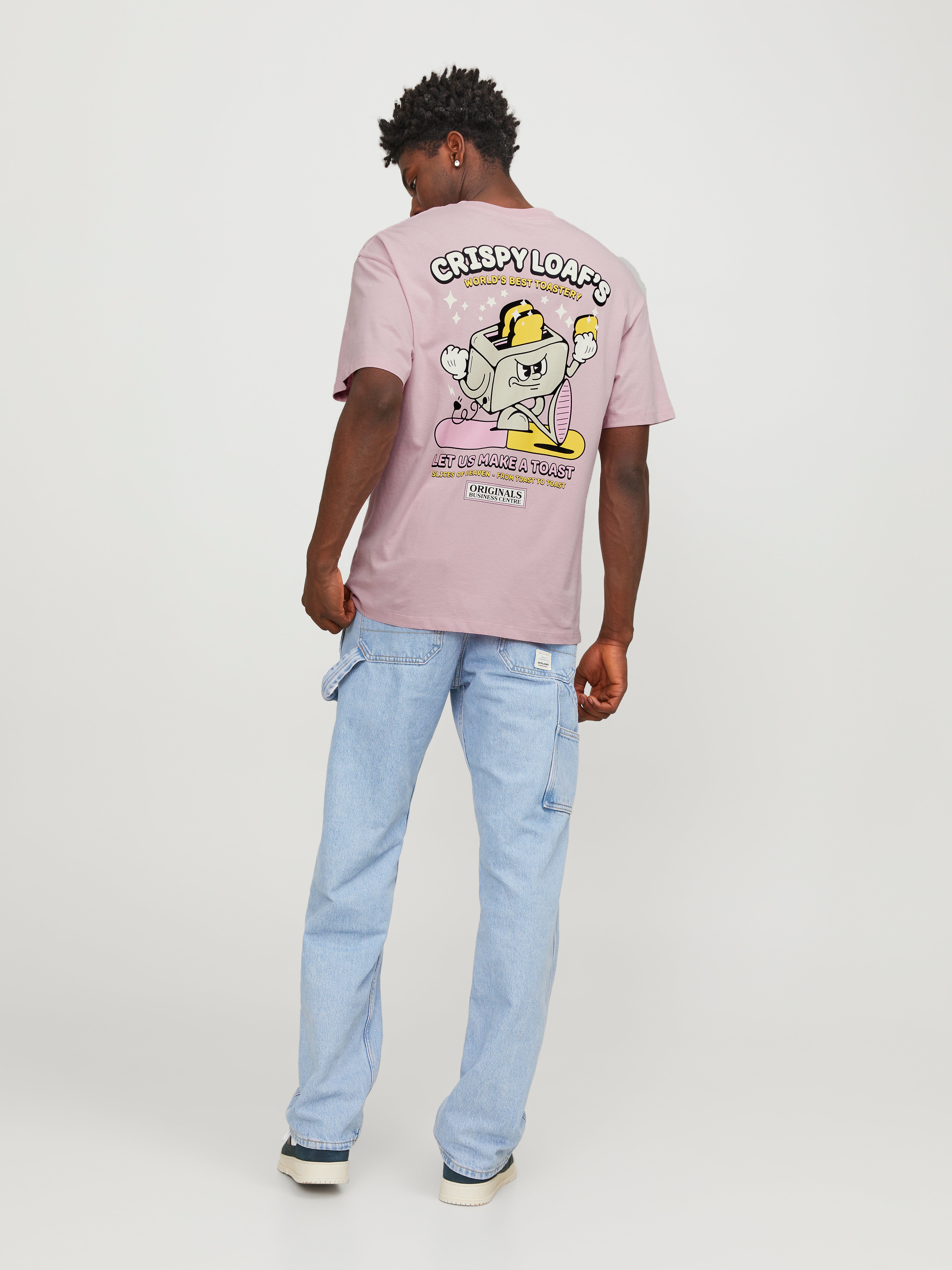 Jack & Jones Printed Crew neck T-shirt -Pink Nectar - 12254168
