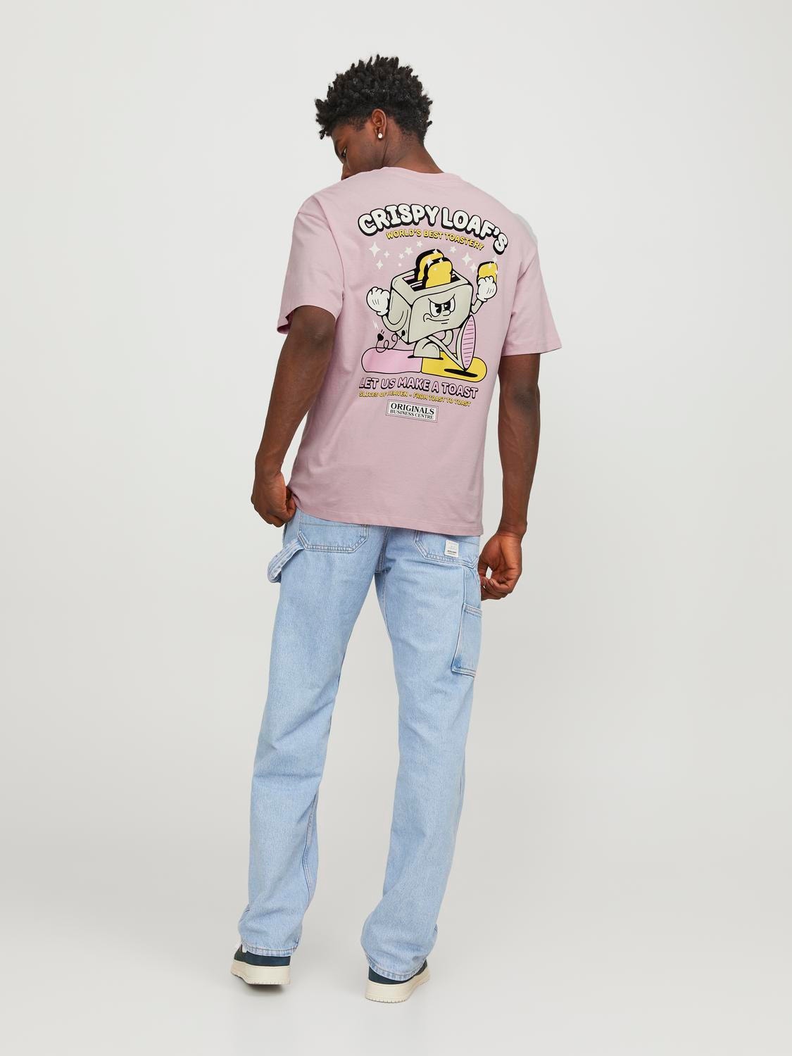 Jack & Jones T-shirt Imprimé Col rond -Pink Nectar - 12254168