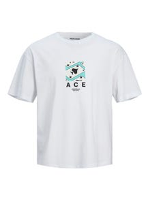 Jack & Jones Printed Crew neck T-shirt -Bright White - 12254169