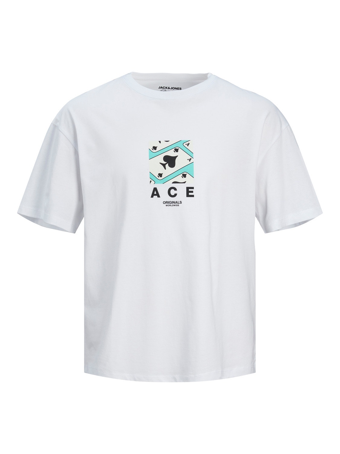 Jack & Jones Printed Crew neck T-shirt -Bright White - 12254169