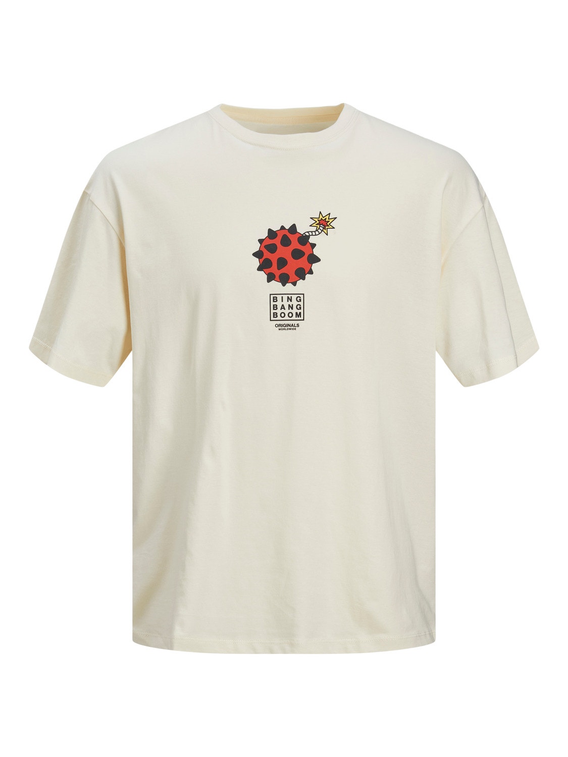 Jack & Jones Nadruk Okrągły dekolt T-shirt -Buttercream - 12254169