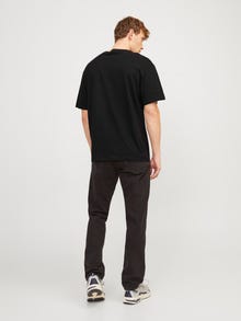 Jack & Jones Nyomott mintás Környak Trikó -Black - 12254169