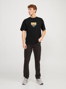Jack & Jones T-shirt Estampar Decote Redondo -Black - 12254169