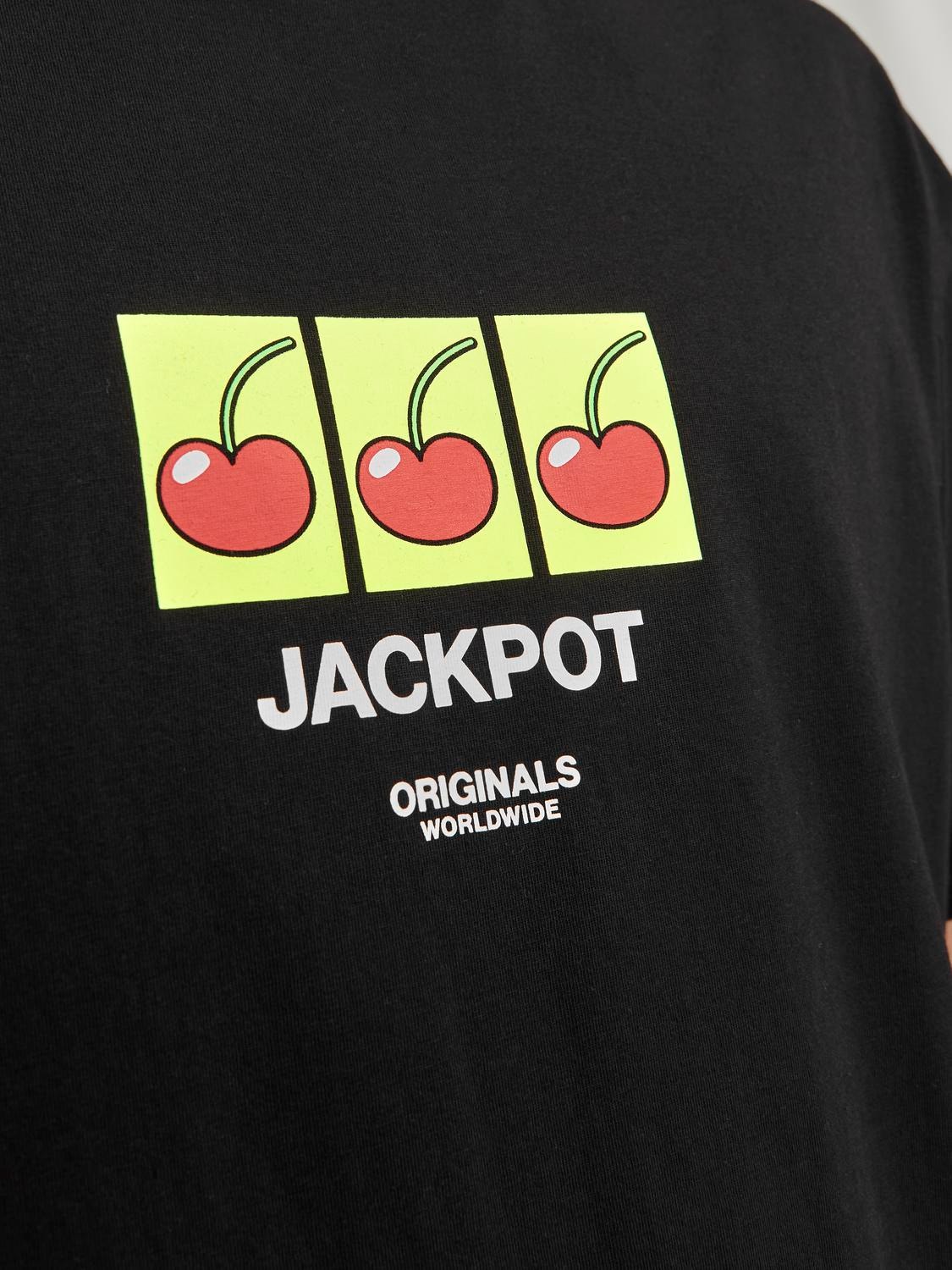 Jack & Jones Tryck Rundringning T-shirt -Black - 12254169