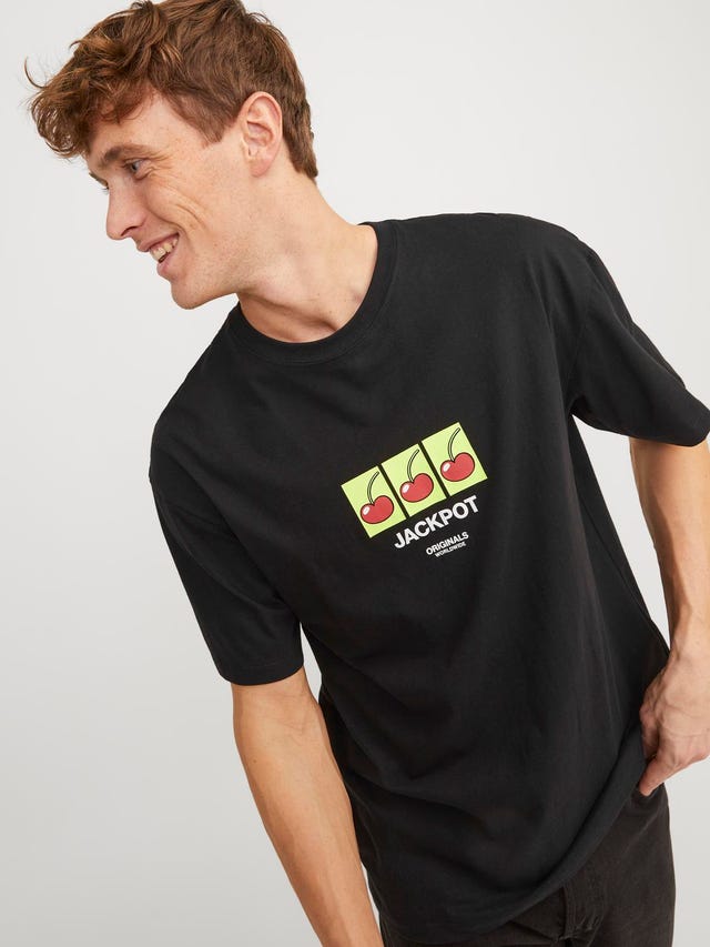 Jack & Jones Nadruk Okrągły dekolt T-shirt - 12254169