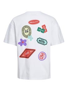 Jack & Jones T-shirt Estampar Decote Redondo -Bright White - 12254175