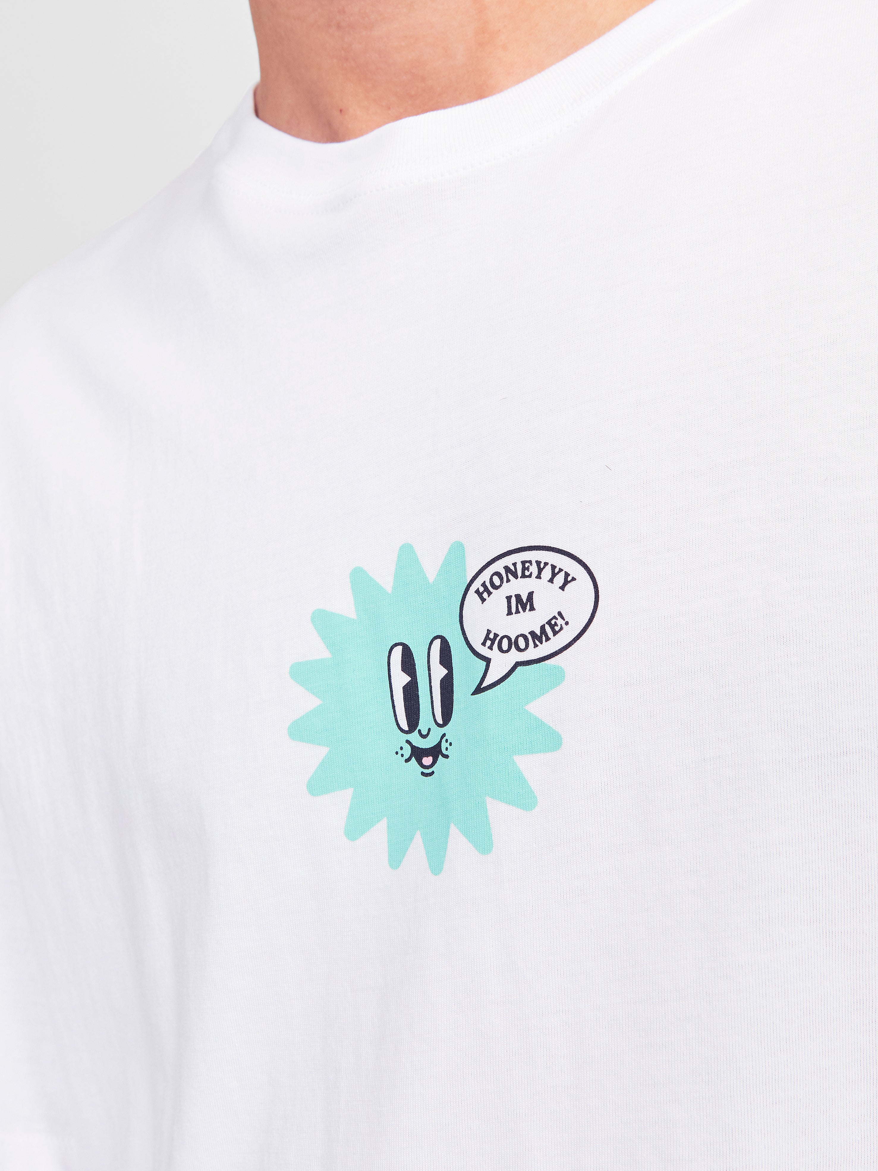 Jack & Jones Printed Crew neck T-shirt -Bright White - 12254175