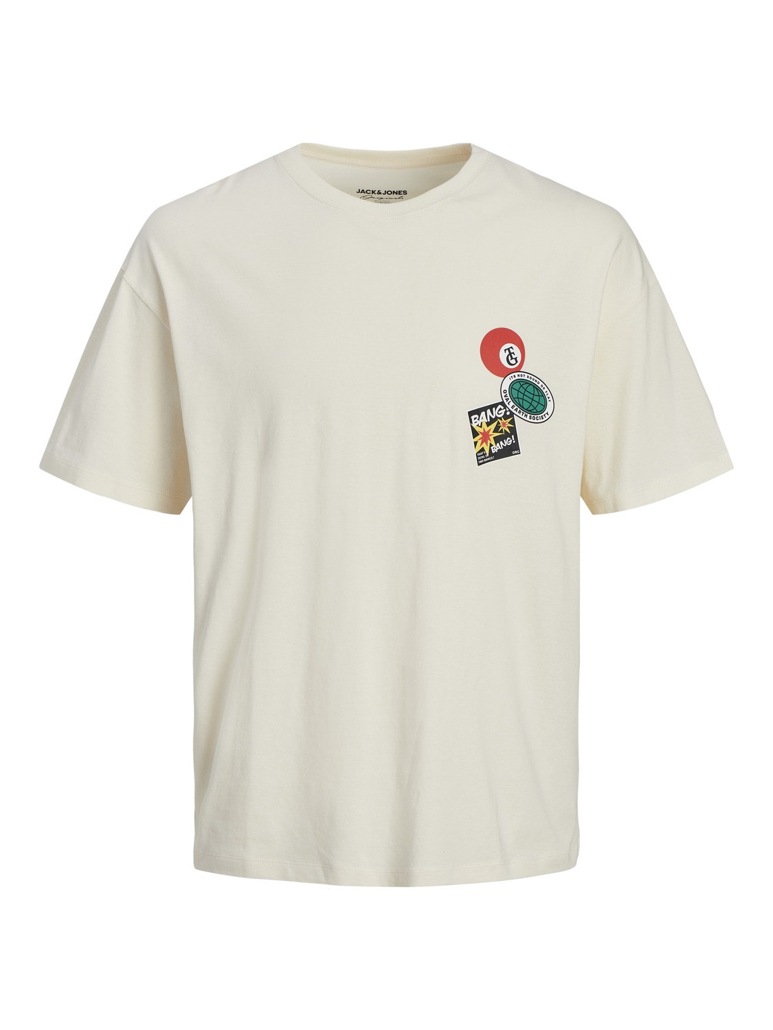 Jack & Jones Printed Crew neck T-shirt -Buttercream - 12254175