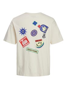 Jack & Jones T-shirt Estampar Decote Redondo -Buttercream - 12254175