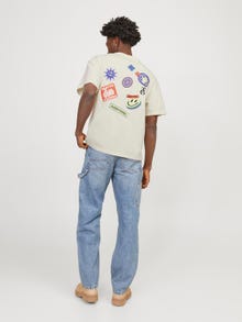 Jack & Jones T-shirt Estampar Decote Redondo -Buttercream - 12254175