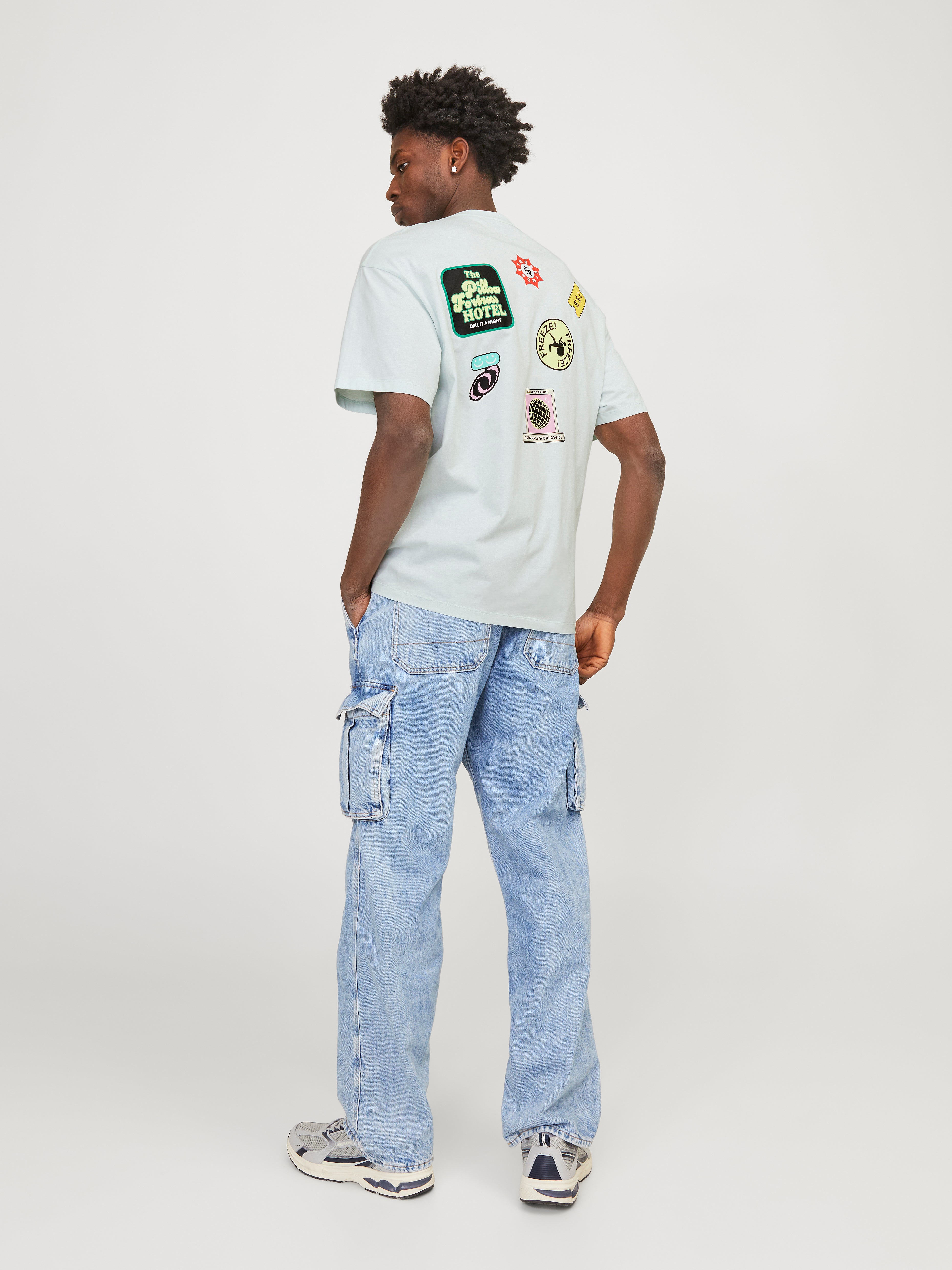 Printed Crew neck T-shirt | Light Blue | Jack & Jones®