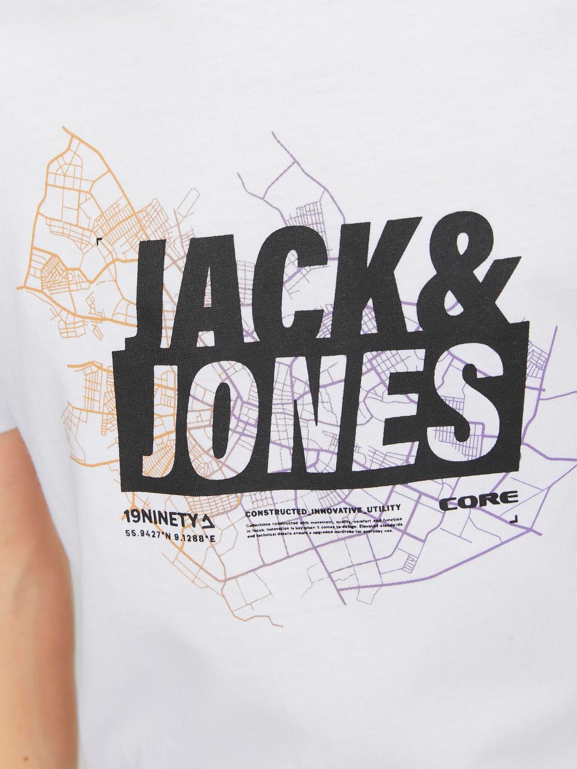 Jack & Jones Nyomott mintás Trikó Ifjúsági -White - 12254186