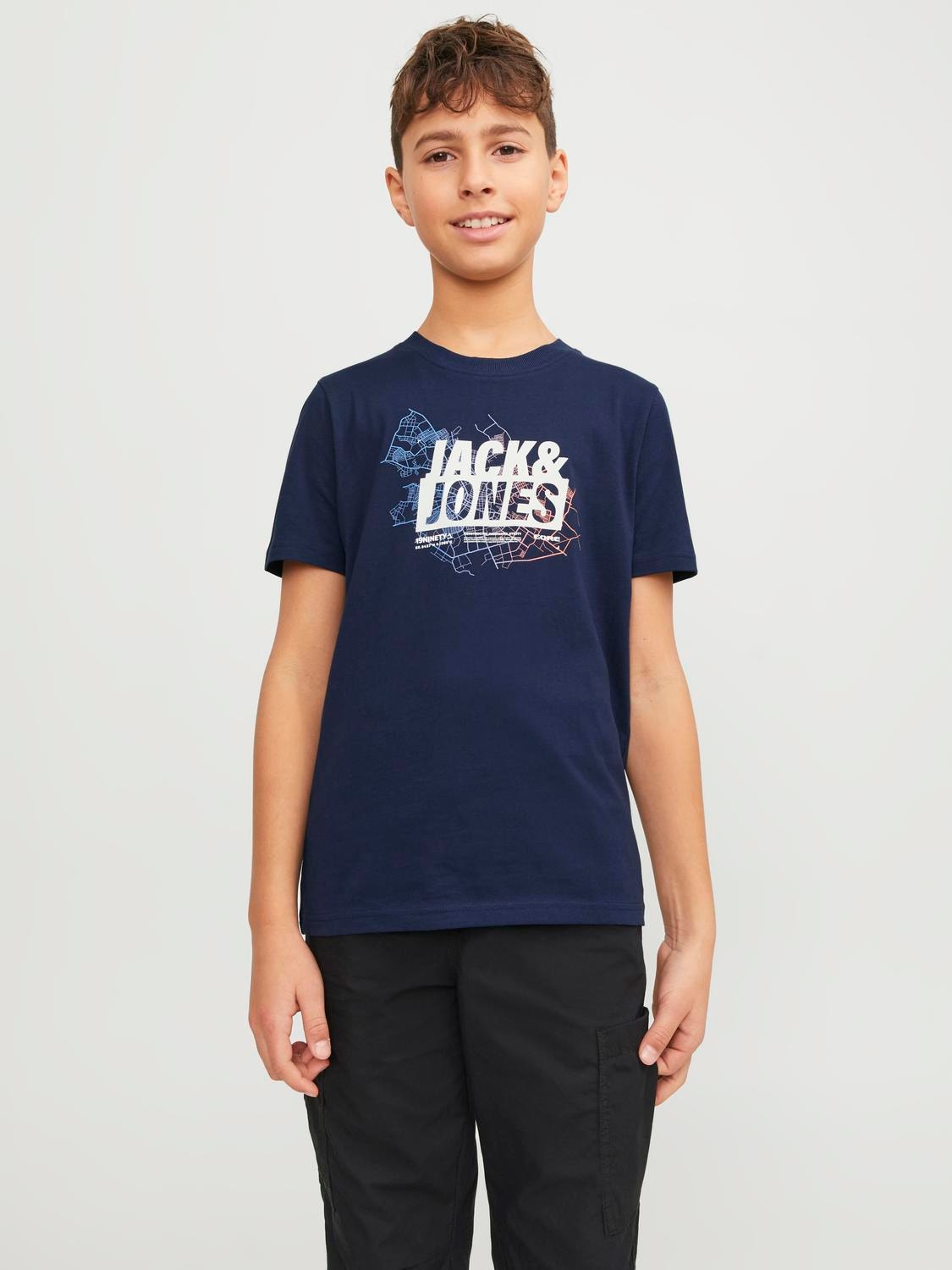 Jack & Jones Spausdintas raštas Marškinėliai For boys -Navy Blazer - 12254186