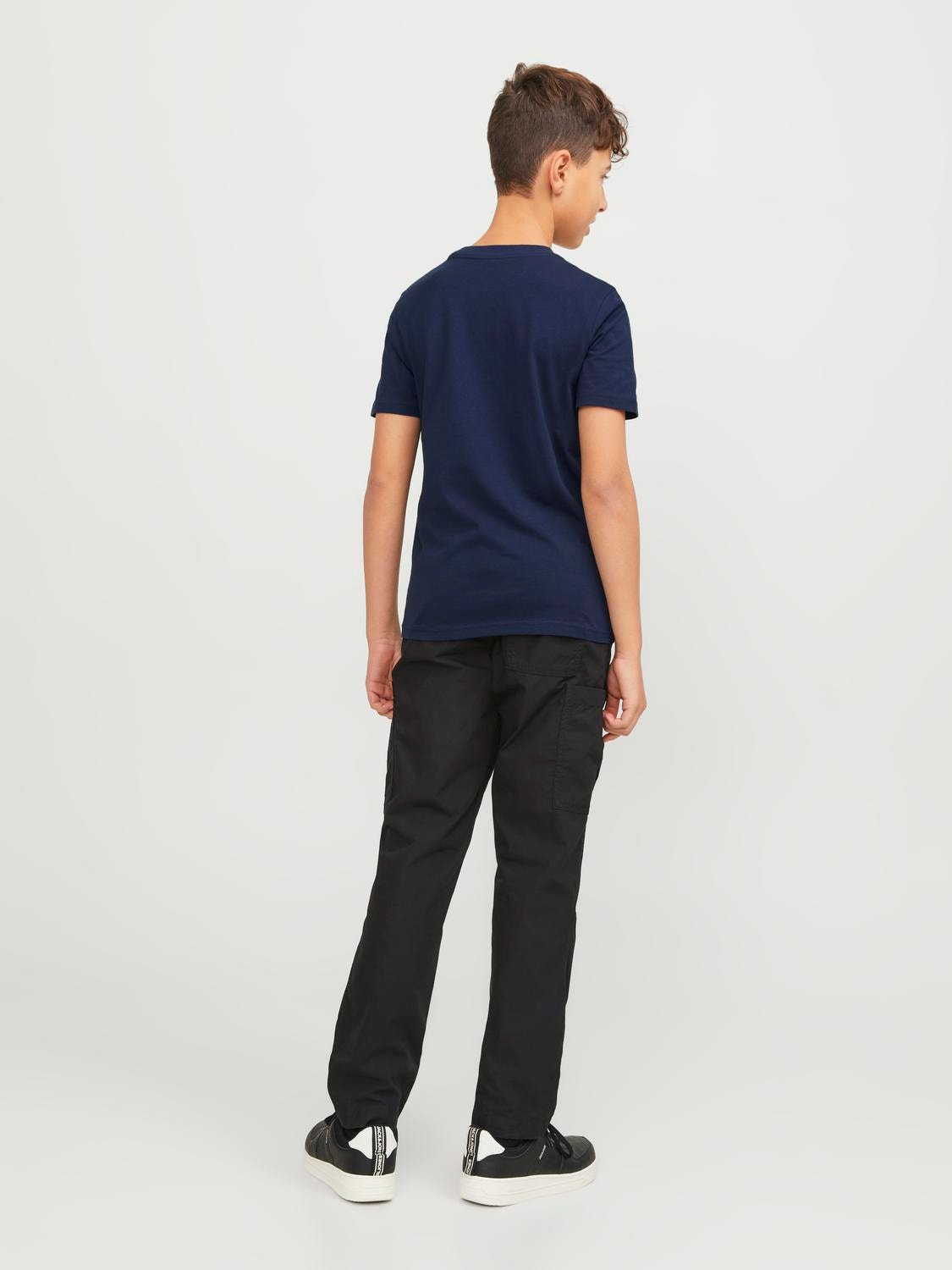 Jack & Jones Trykk T-skjorte For gutter -Navy Blazer - 12254186