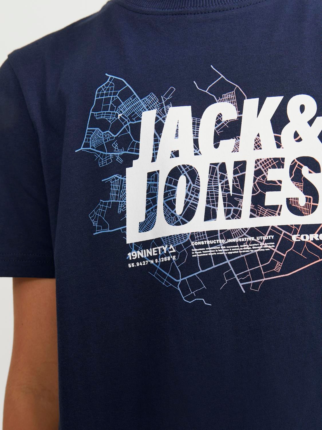 Jack & Jones Printed T-shirt For boys -Navy Blazer - 12254186