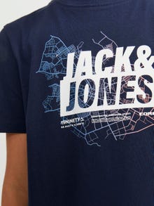 Jack & Jones Trykk T-skjorte For gutter -Navy Blazer - 12254186