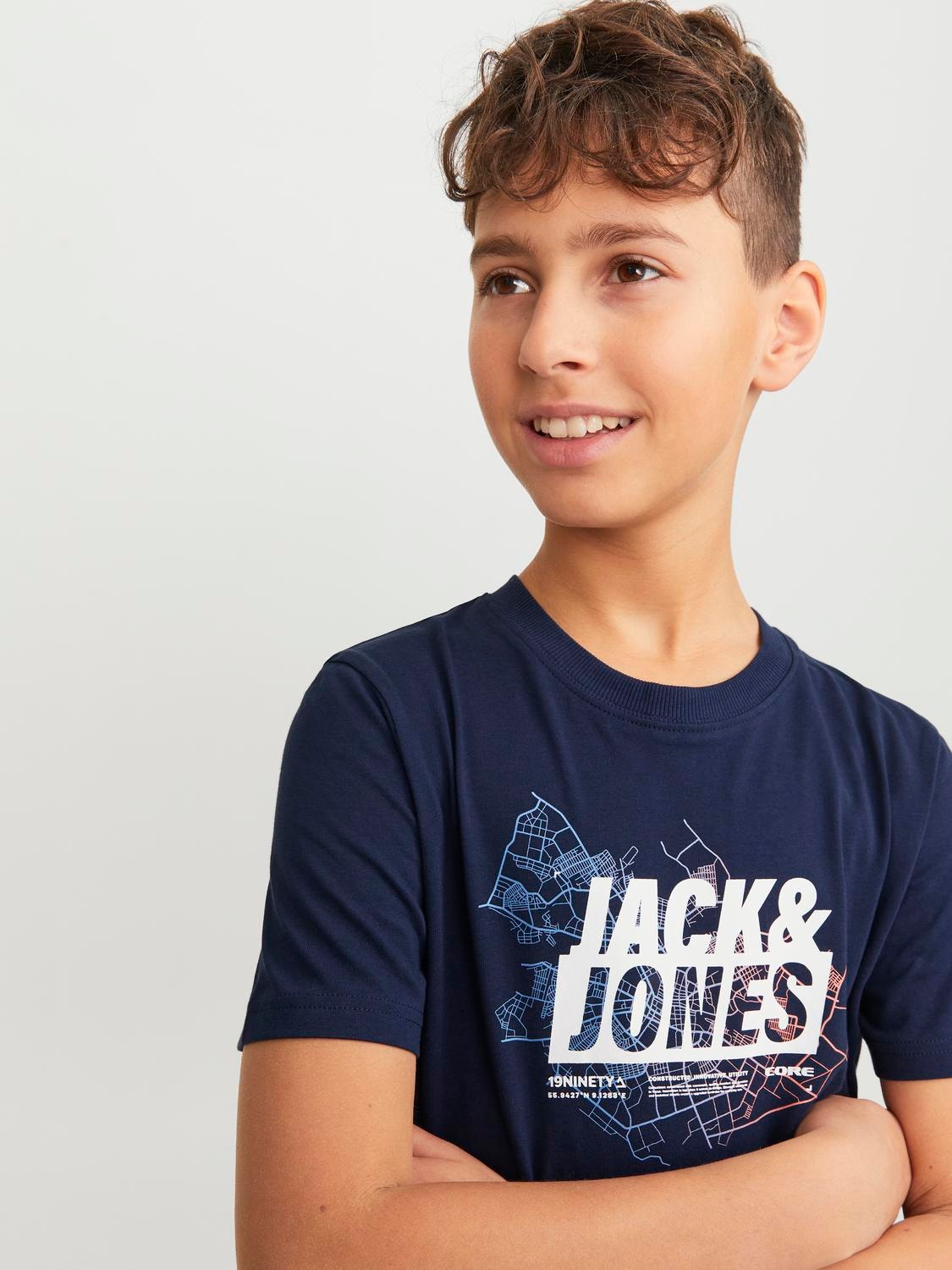 Jack & Jones Spausdintas raštas Marškinėliai For boys -Navy Blazer - 12254186