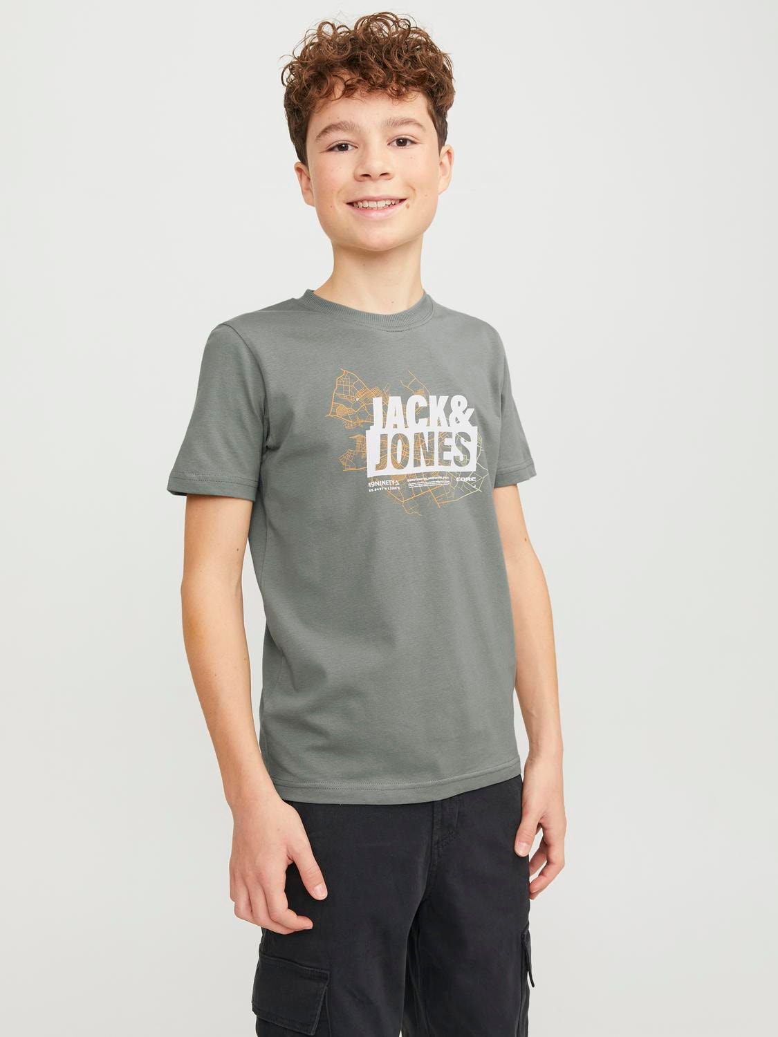 Jack & Jones T-shirt Stampato Per Bambino -Agave Green - 12254186