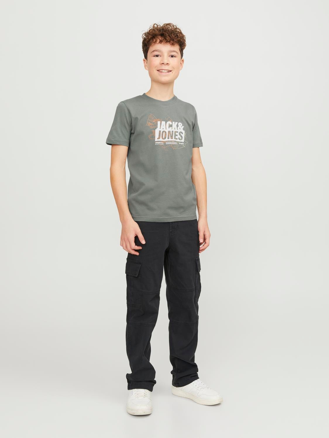 Jack & Jones Nadruk T-shirt Dla chłopców -Agave Green - 12254186