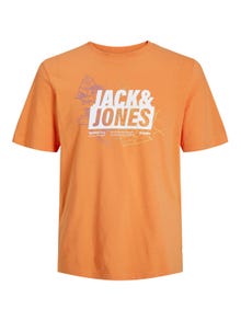 Jack & Jones Trykk T-skjorte For gutter -Tangerine - 12254186