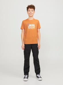 Jack & Jones Printed T-shirt For boys -Tangerine - 12254186