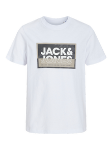 Jack & Jones Logo T-skjorte For gutter -White - 12254194