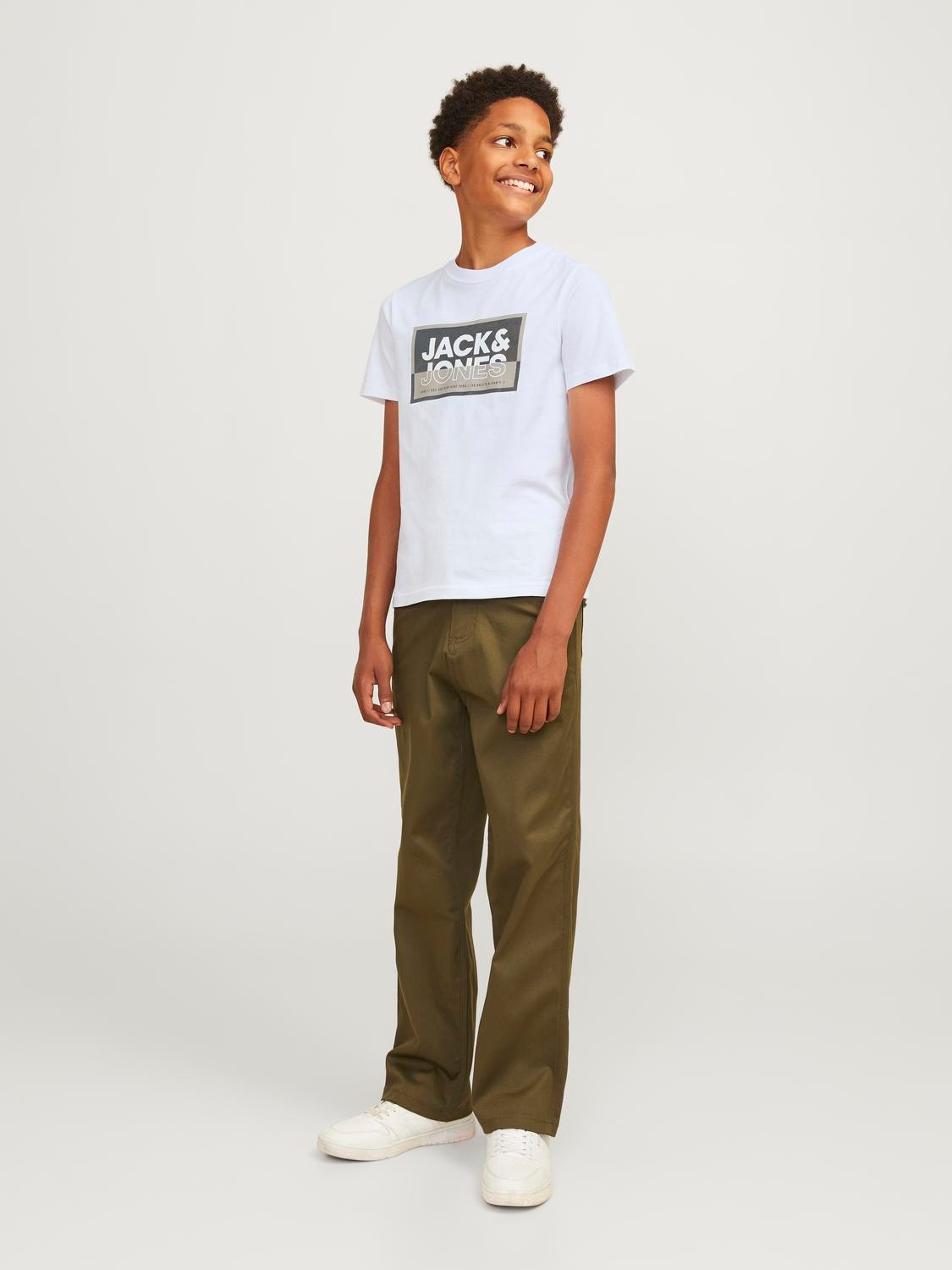 Jack & Jones Logo T-skjorte For gutter -White - 12254194