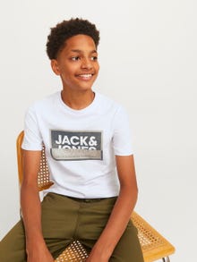 Jack & Jones Logo T-skjorte For gutter -White - 12254194