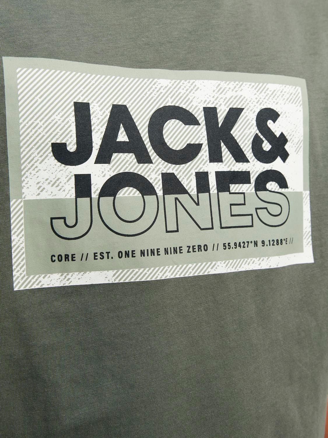 Jack & Jones Logo T-skjorte For gutter -Agave Green - 12254194