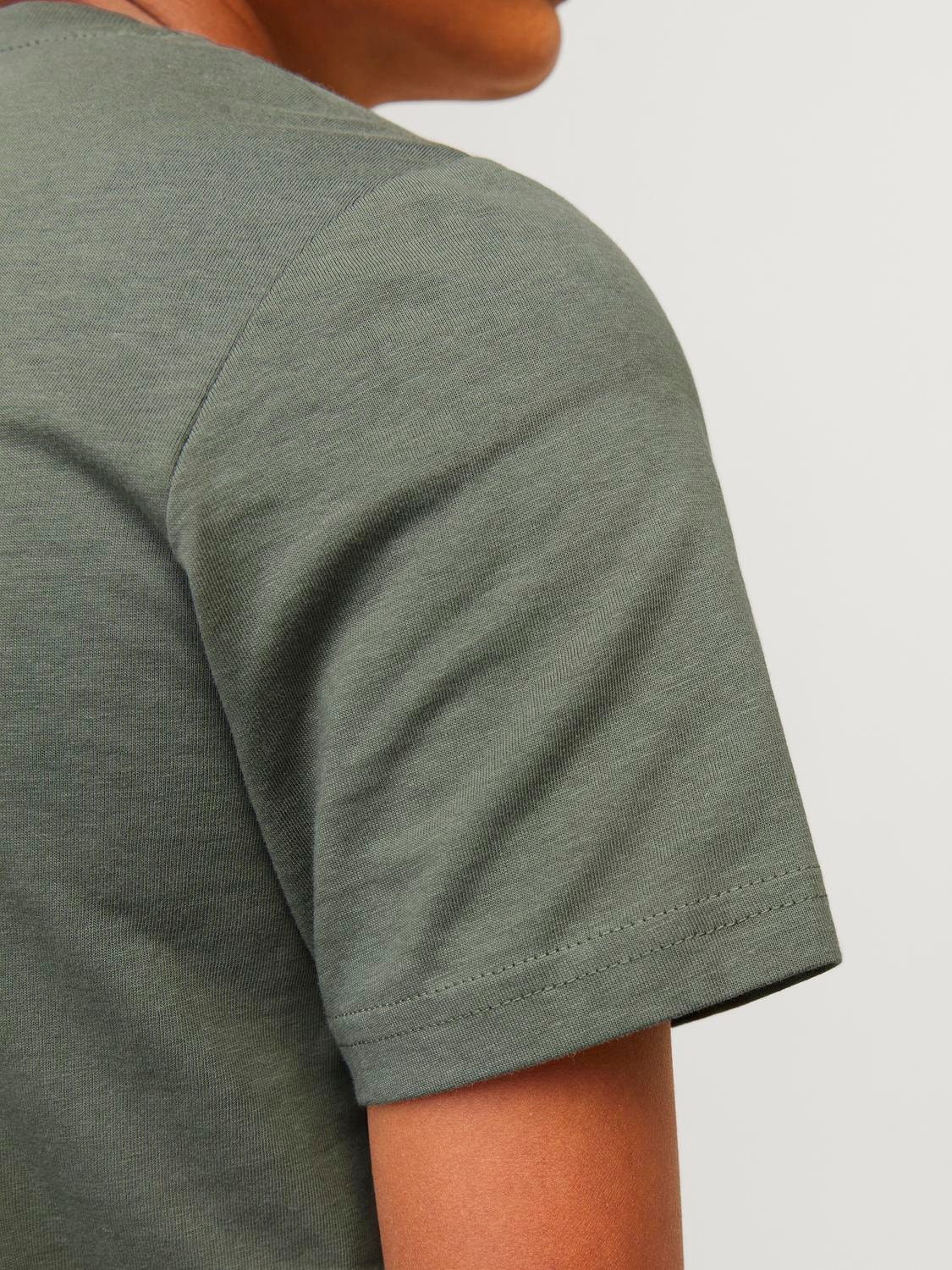 Jack & Jones Logo T-skjorte For gutter -Agave Green - 12254194