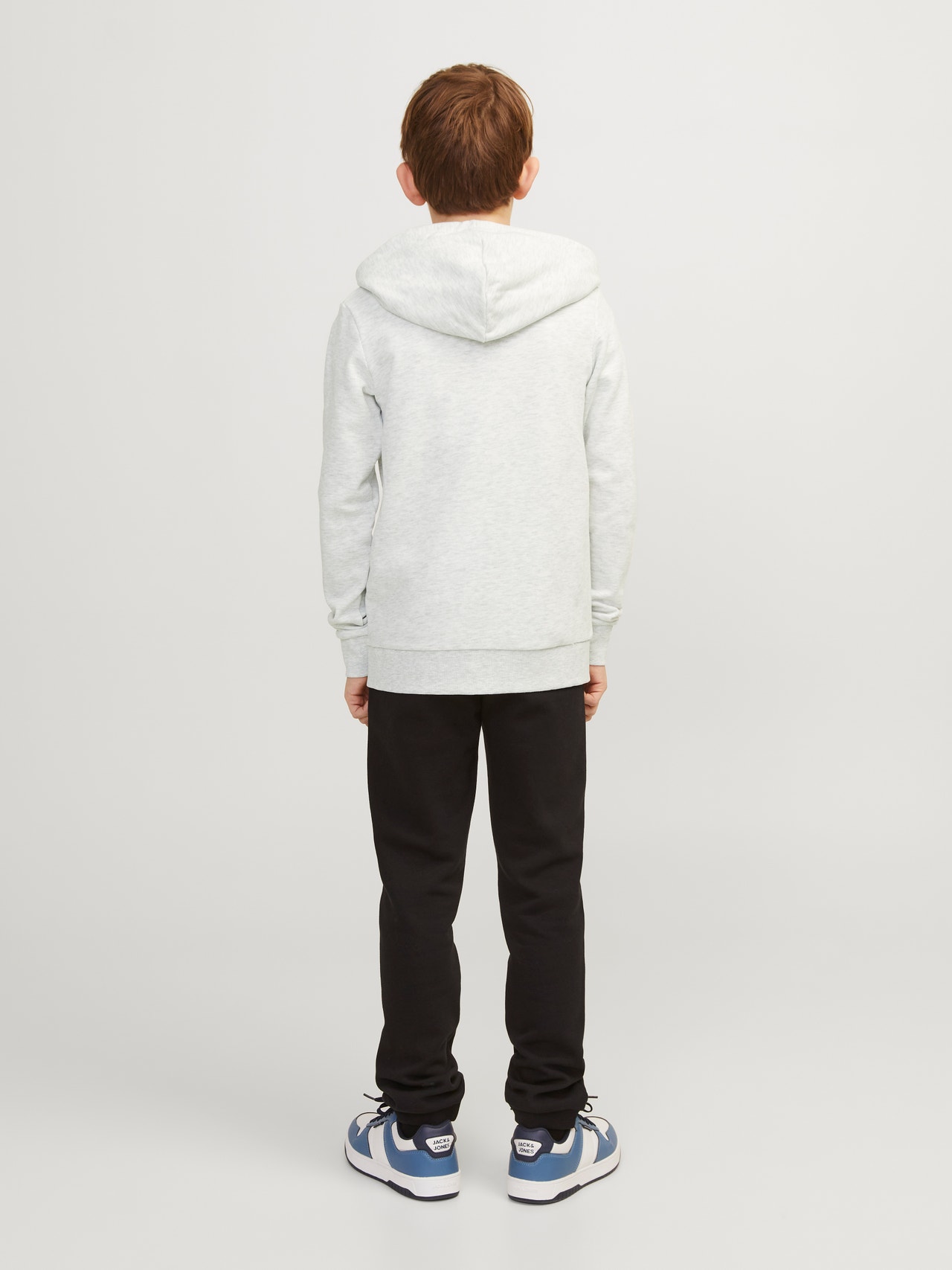 Jack & Jones Printed Zip Hoodie For boys -White Melange - 12254258