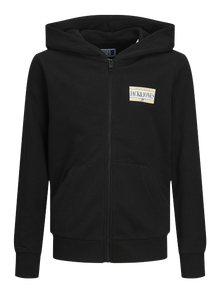 Jack & Jones Printed Zip Hoodie Junior -Black - 12254258