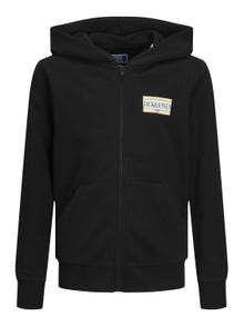 Jack & Jones Nyomott mintás Cipzáras Kapucnis Pulóver Ifjúsági -Black - 12254258