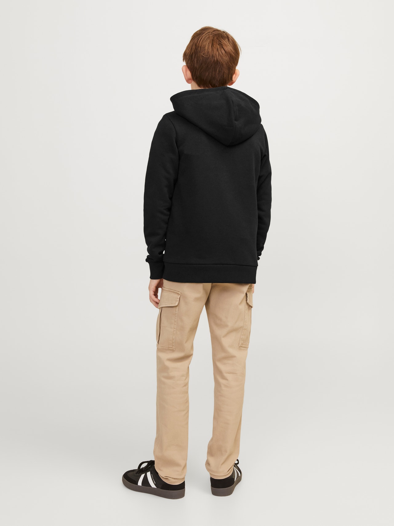 Jack & Jones Nyomott mintás Cipzáras Kapucnis Pulóver Ifjúsági -Black - 12254258