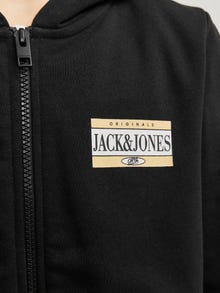 Jack & Jones Nyomott mintás Cipzáras Kapucnis Pulóver Ifjúsági -Black - 12254258