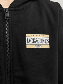 Jack & Jones Printed Zip Hoodie For boys -Black - 12254258