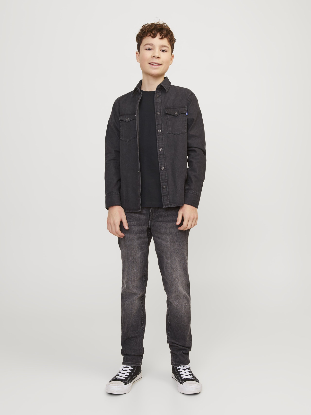 Jack & Jones Plain T-shirt For boys -Black - 12254288