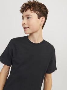 Jack & Jones Gładki T-shirt Dla chłopców -Black - 12254288