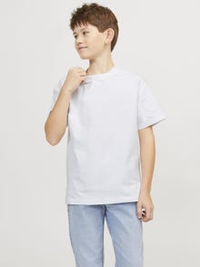 Jack & Jones Ensfarvet T-shirt Til drenge -White - 12254288