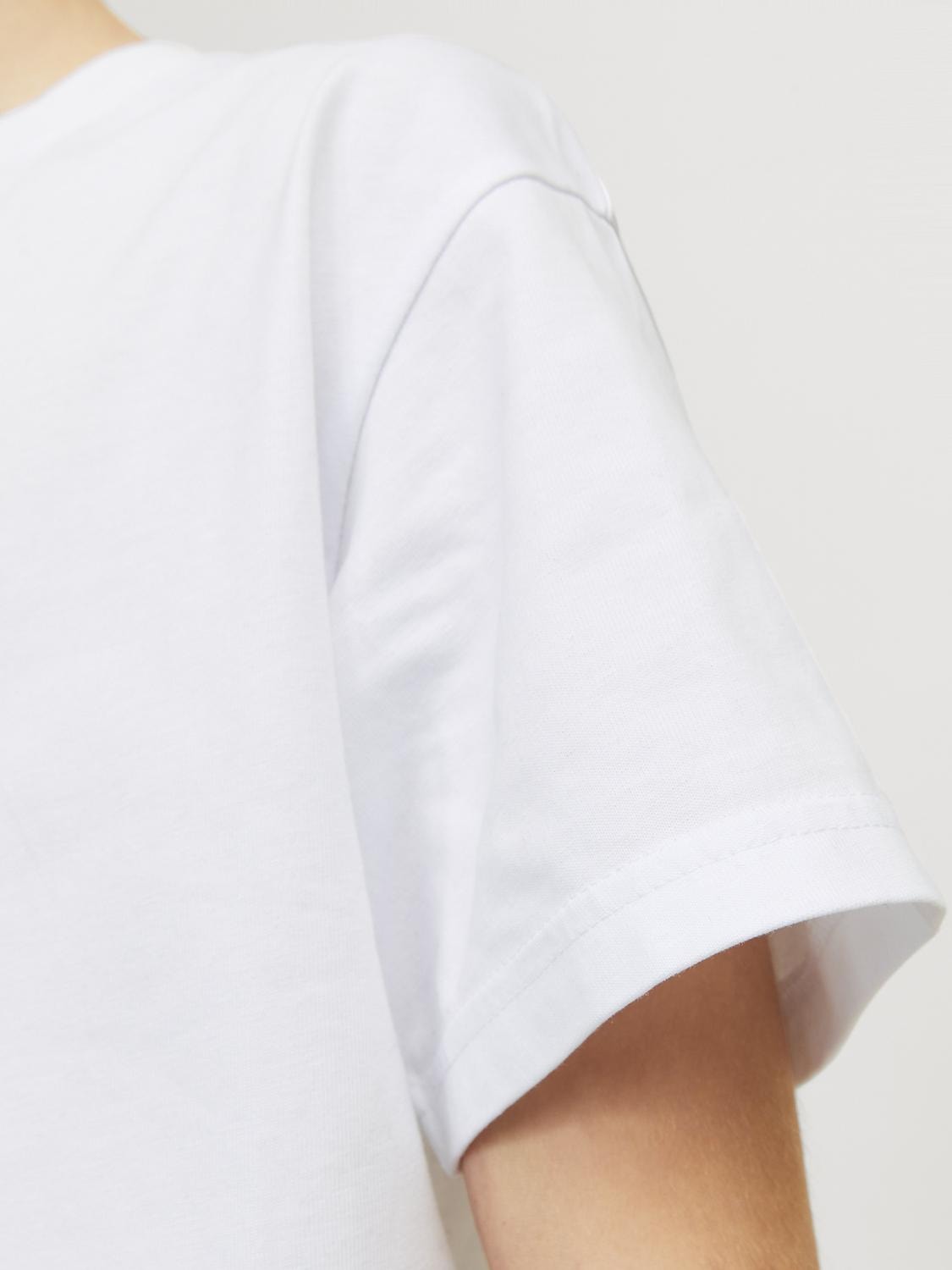 Jack & Jones Gładki T-shirt Dla chłopców -White - 12254288