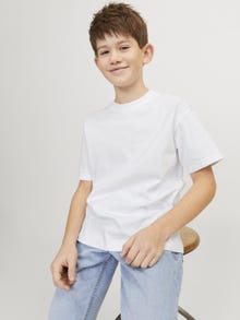 Jack & Jones Ensfarvet T-shirt Til drenge -White - 12254288