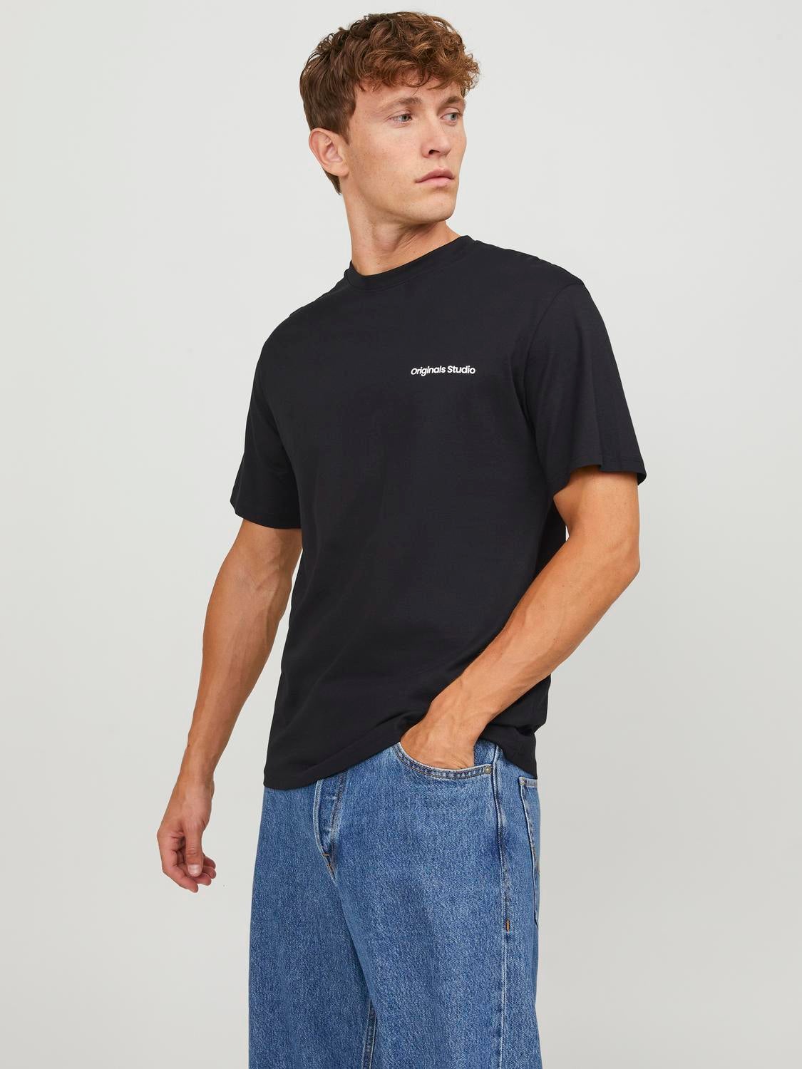 T-shirt Imprimé Col Rond - Jack & Jones - Modalova