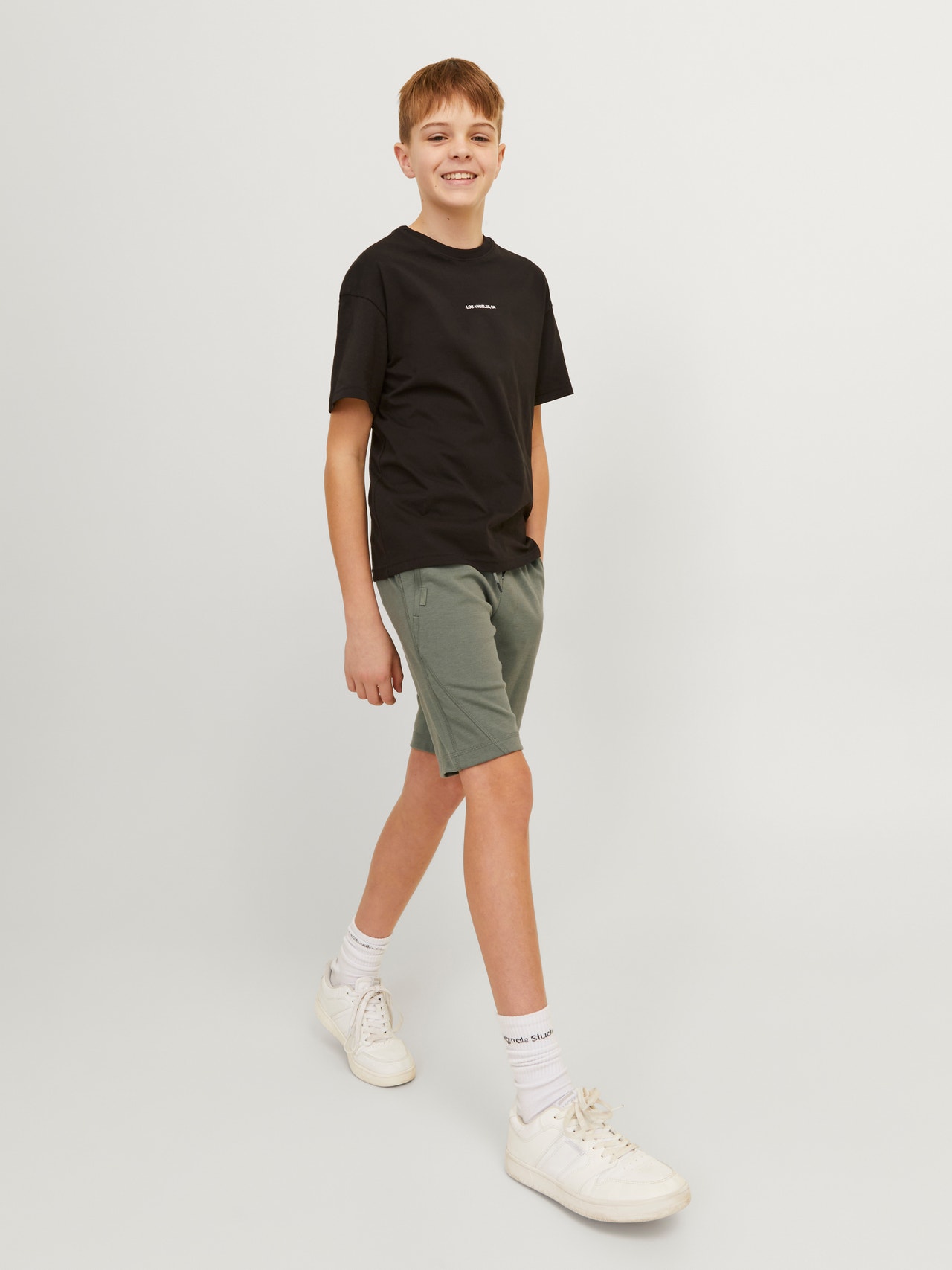 Jack & Jones Slim Fit Prakaito šortai For boys -Agave Green - 12254364