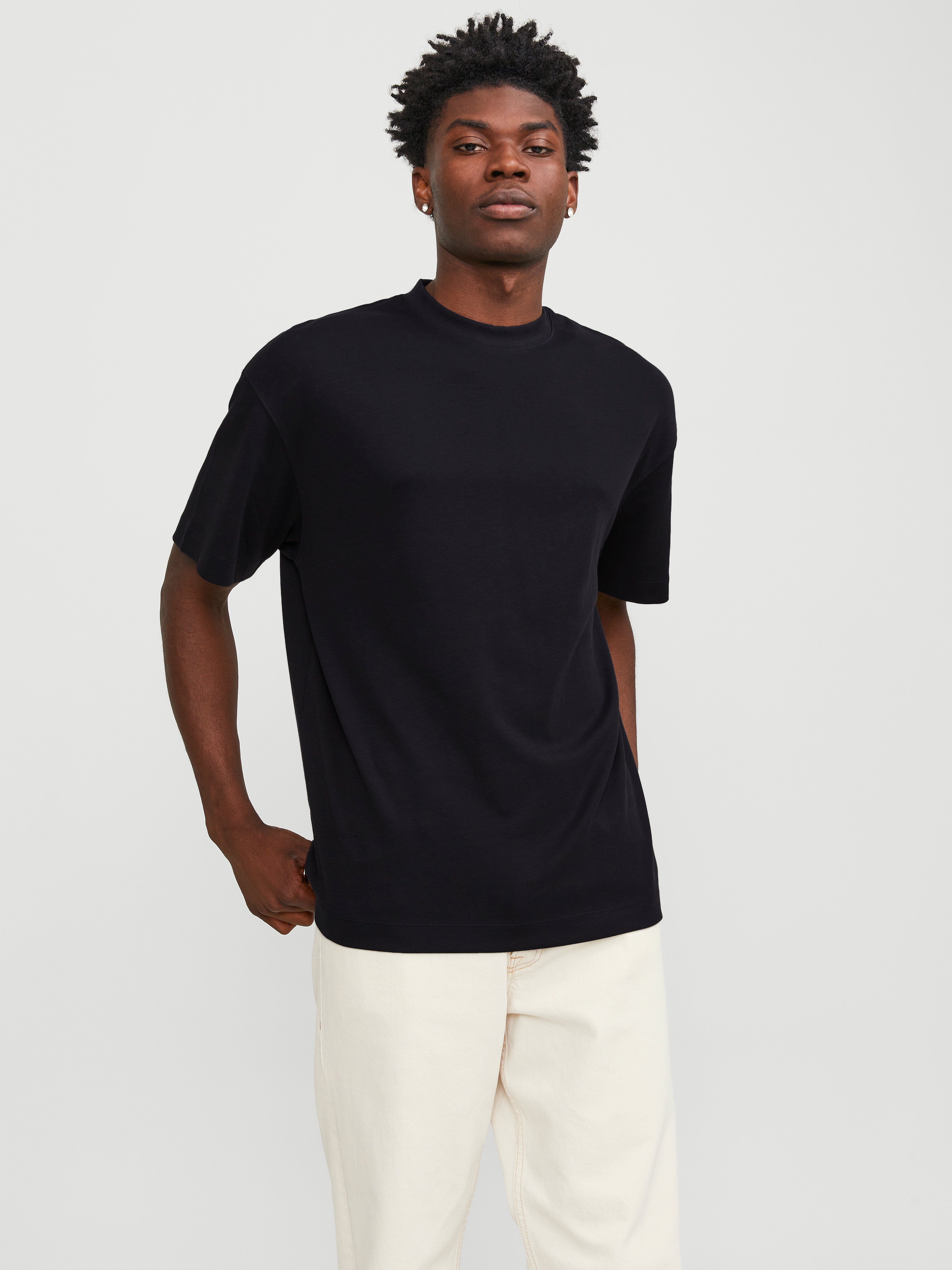 Einfarbig Rundhals T-shirt | Schwarz | Jack & Jones®