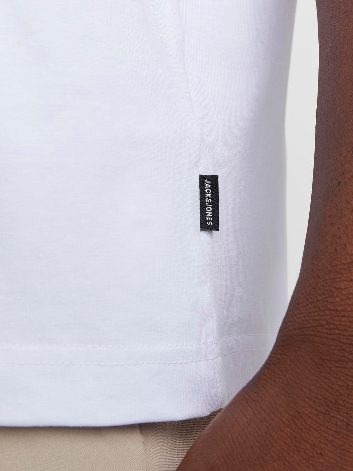 Jack & Jones T-shirt Liso Decote Redondo -White - 12254412