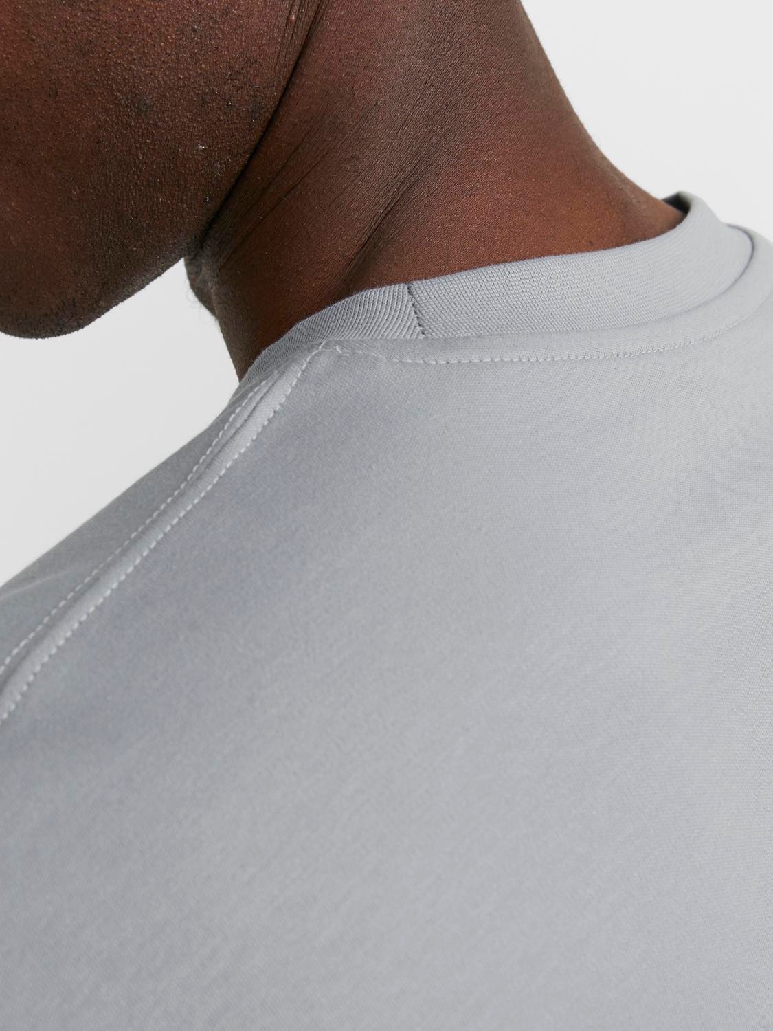 Jack & Jones Plain Crew neck T-shirt -Ultimate Grey - 12254412