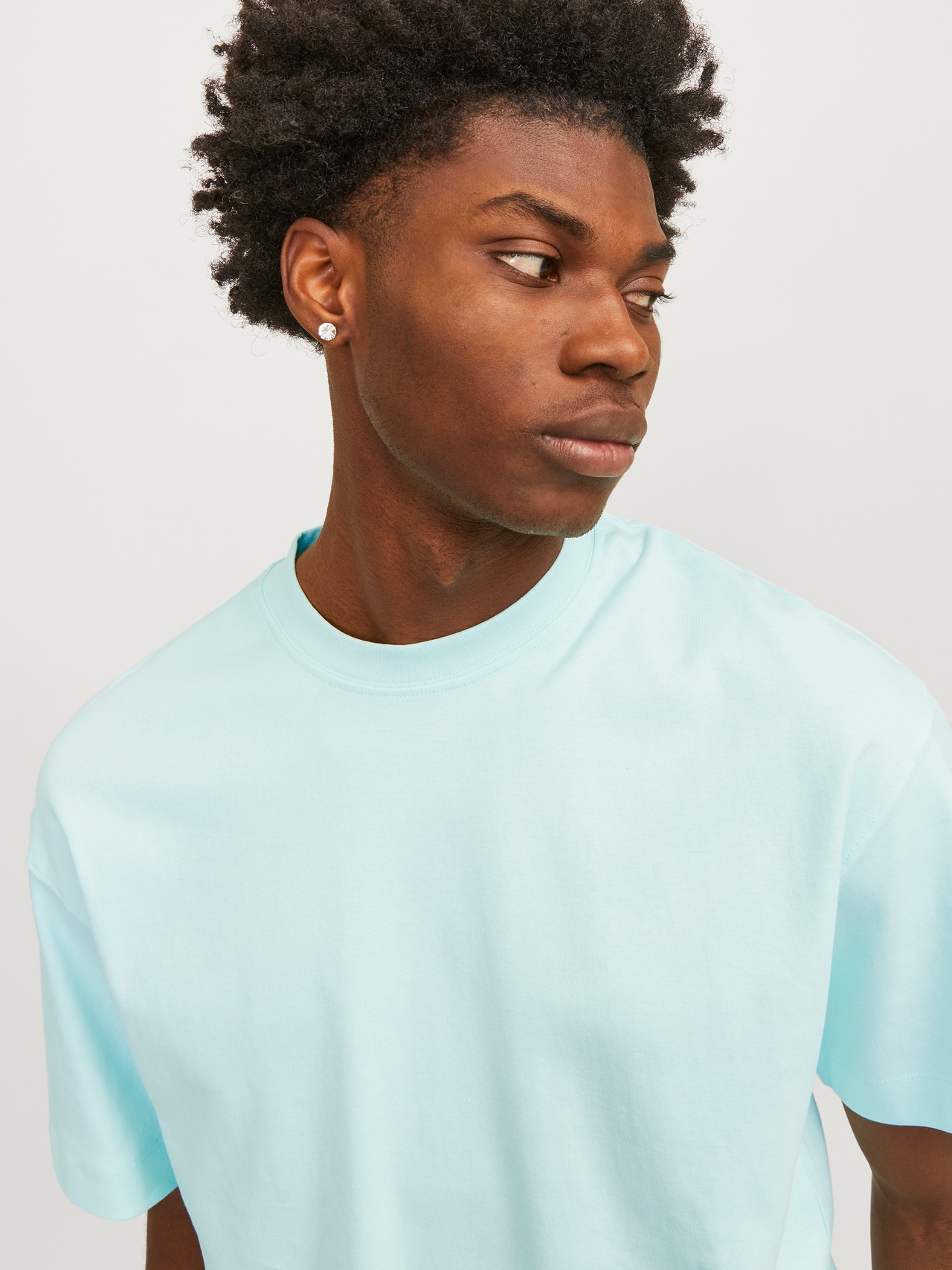 Jack & Jones Plain Crew neck T-shirt -Soothing Sea - 12254412