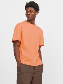 Jack & Jones Bez vzoru Kruhový výstřih Tričko -Apricot Ice  - 12254412